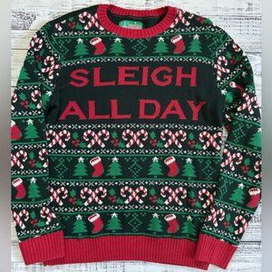 Ugly Christmas Sweater Sleigh All Day Medium